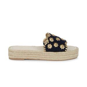 Jack Rogers Black and Gold Sandals